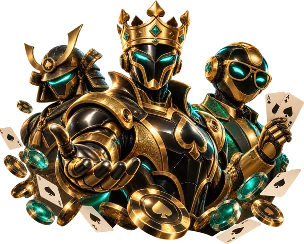 The BetsFans AI poker bot crew — King Bot, Shogun and friends